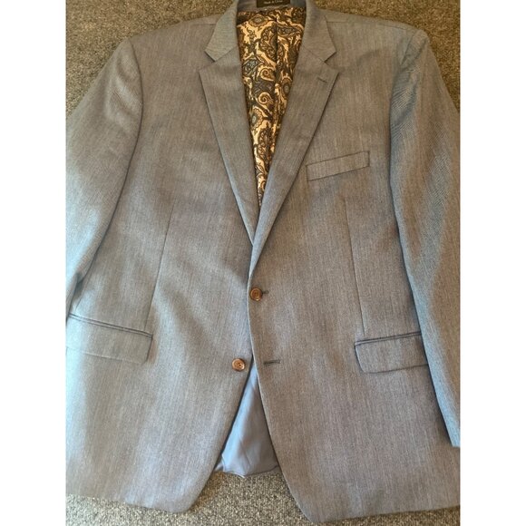 Ralph Lauren Mens 44L Solid Blue Sport Coat Two-Button Lightweight Jacket Blazer - Picture 8 of 16